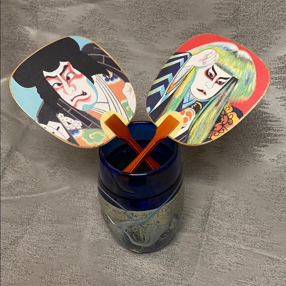 Other - Pair of paddle decorative theatrical makeup fans